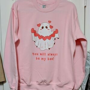 "You Will Always Be My Boo!" Pink Heavy Blend Sweatshirt - Hearts, Valentines
